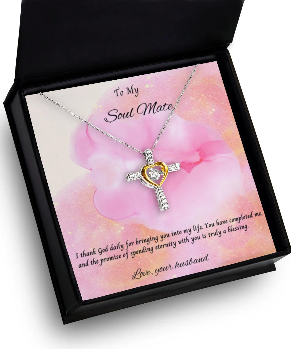 Gift to soul mate, cross necklace from husband