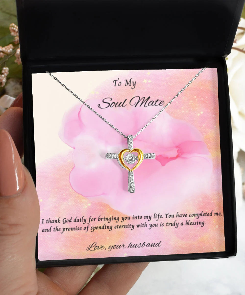 Gift to soul mate, cross necklace from husband