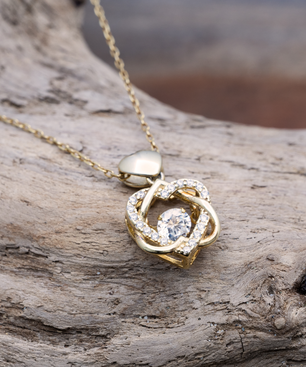 Heart Knot Gold Necklace, To My Soul Mate, Precious Jewelry Gift for Wife